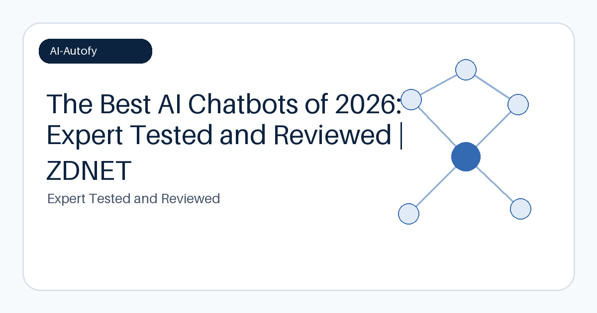 A high-resolution image of an AI chatbot with a glowing interface and a ZDNET logo overlay