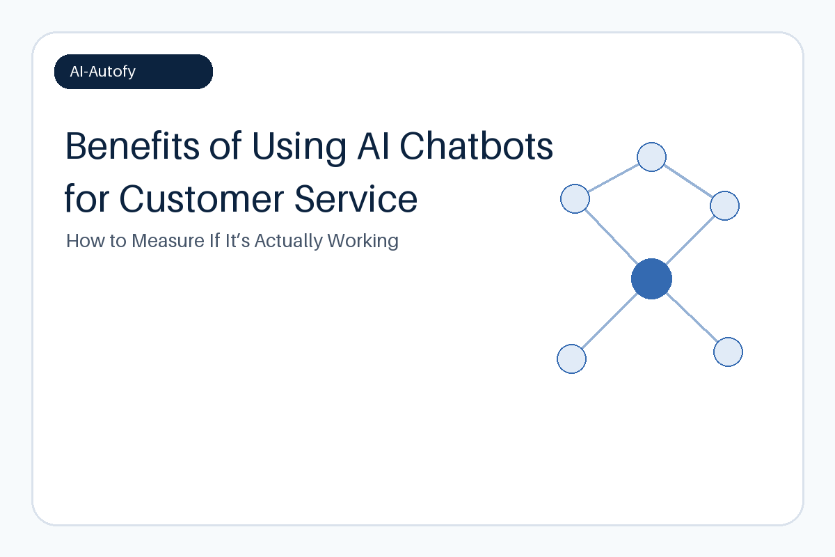 A slide showing a customer interacting with an AI chatbot, highlighting improved efficiency and support.
